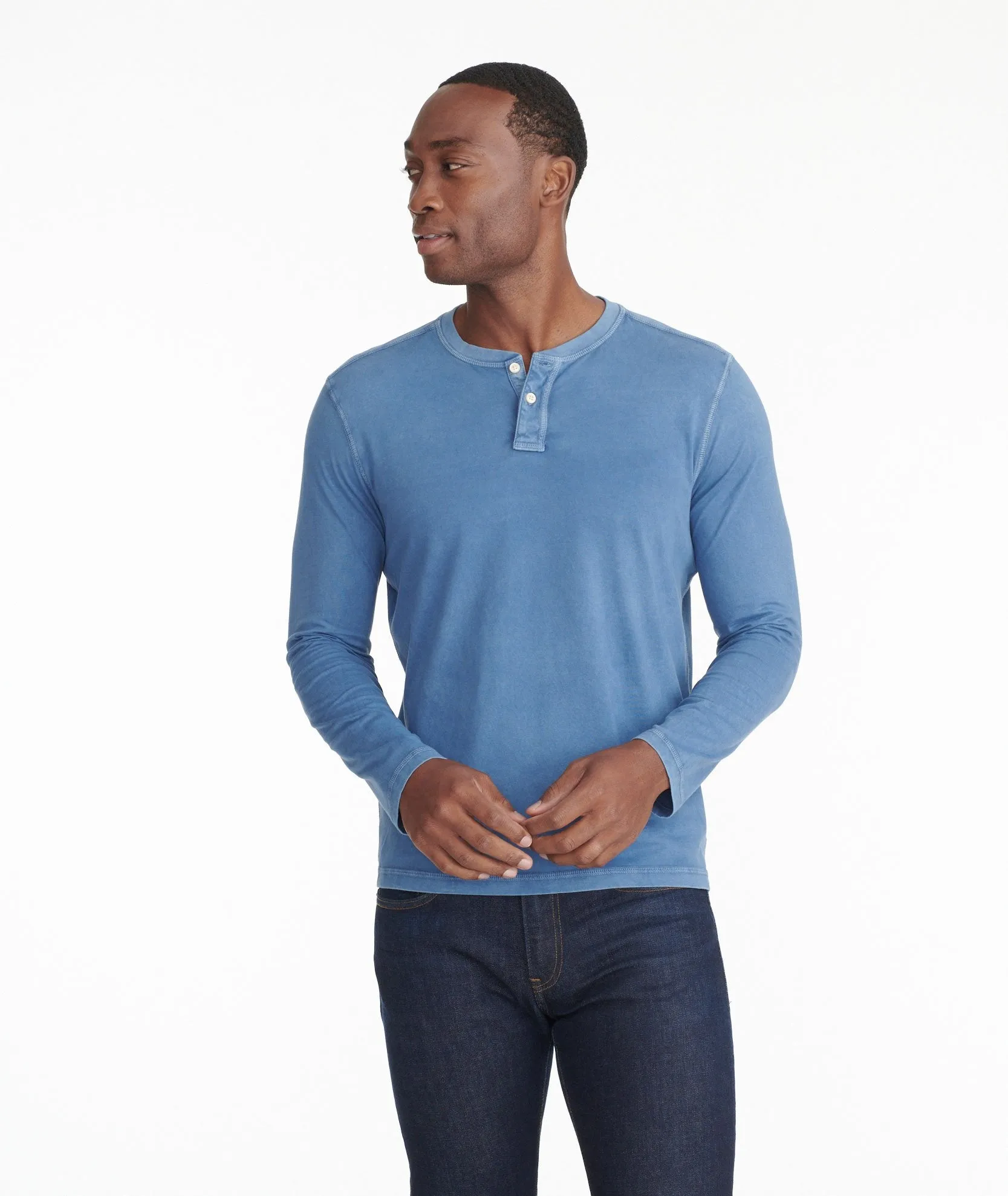 Long-Sleeve Pima Cotton Henley - FINAL SALE