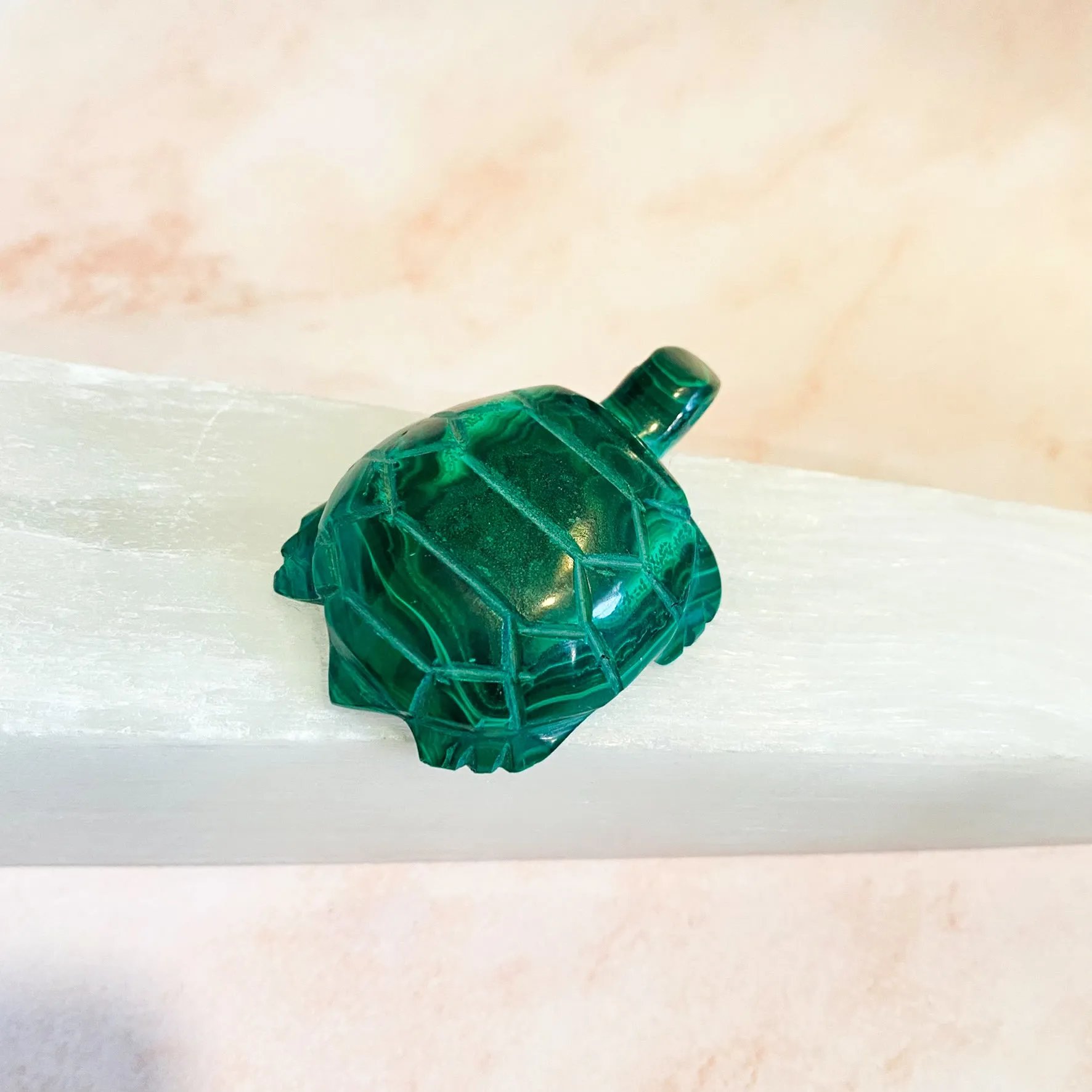 Malachite Crystal  Turtle, Genuine Crystal Turtle, Polished Gemstone Carvings, Good Luck Gifts, Handmade Decor, 2.4 x1.6 inch,Turtle Carving