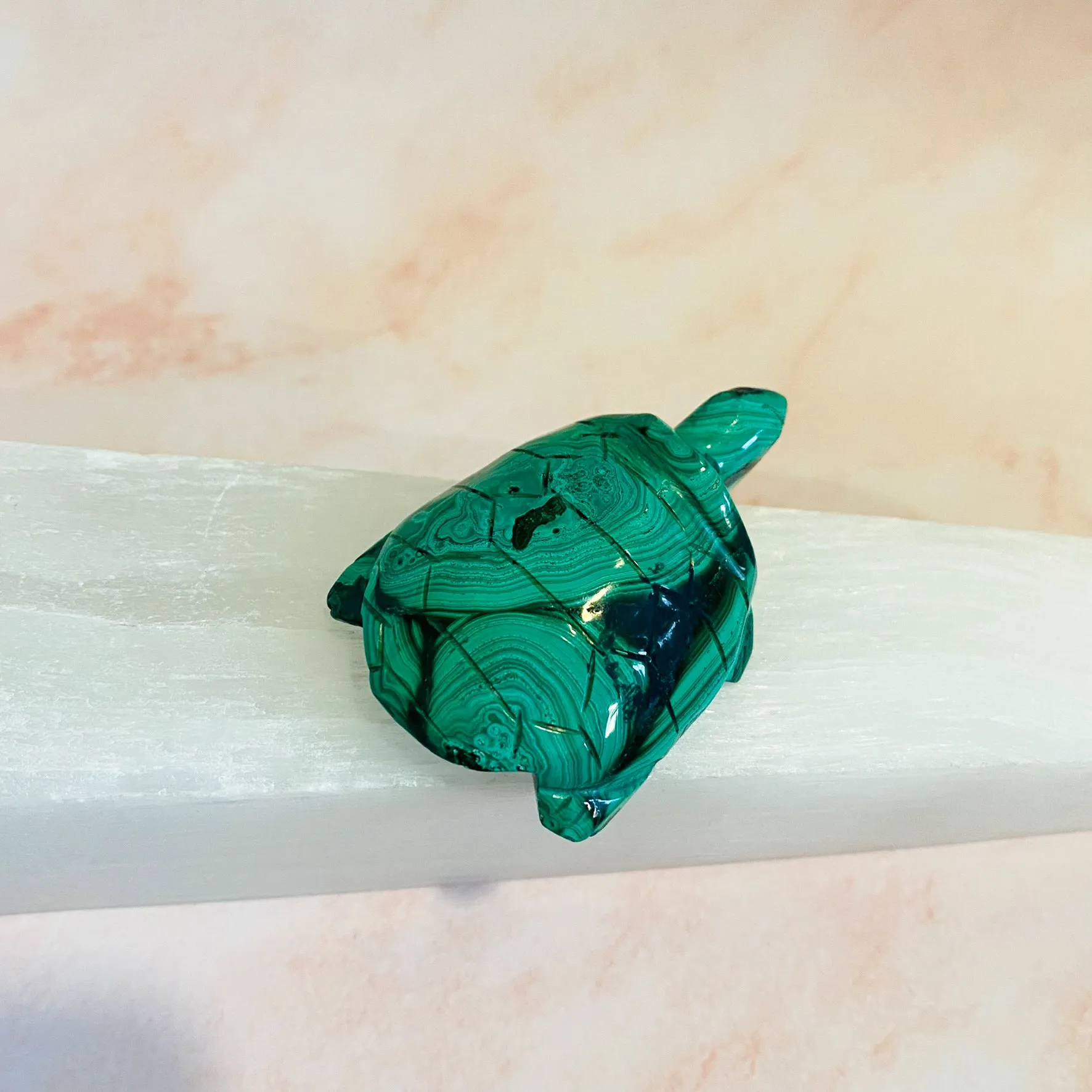 Malachite Crystal  Turtle, Genuine Crystal Turtle, Polished Gemstone Carvings, Good Luck Gifts, Handmade Decor, 2.4 x1.6 inch,Turtle Carving