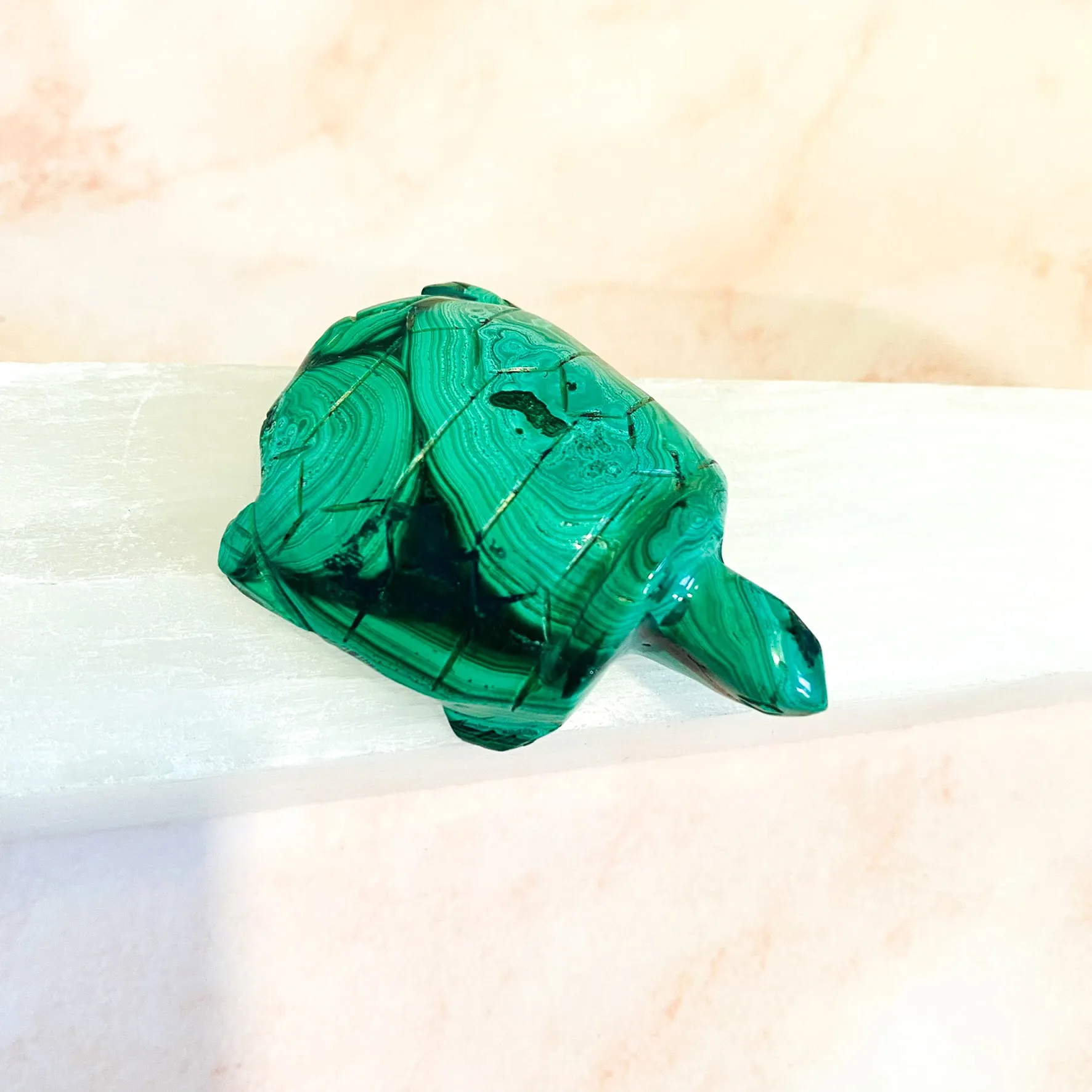 Malachite Crystal  Turtle, Genuine Crystal Turtle, Polished Gemstone Carvings, Good Luck Gifts, Handmade Decor, 2.4 x1.6 inch,Turtle Carving