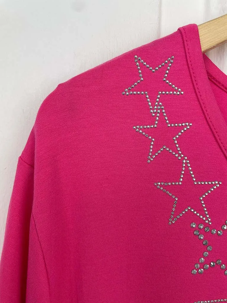 Malissa J Star Studded Swing Tee - Hot Pink