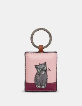 Maltese Party Cats Leather Keyring