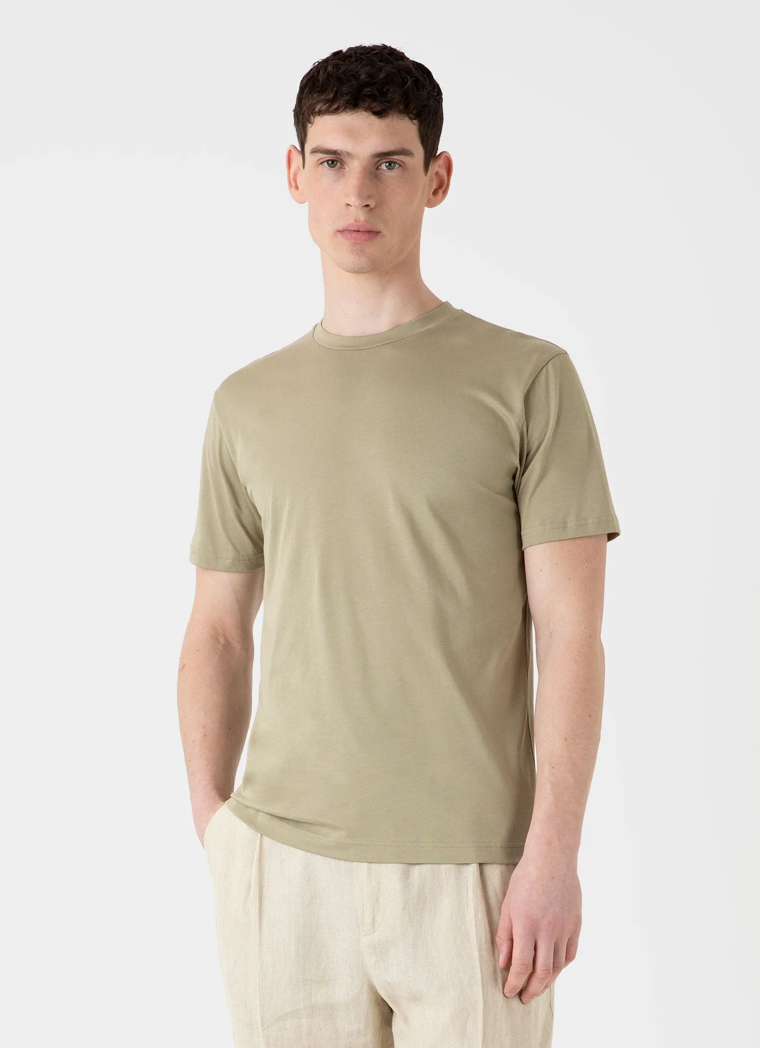 Men's Riviera Midweight T-shirt in Pale Khaki