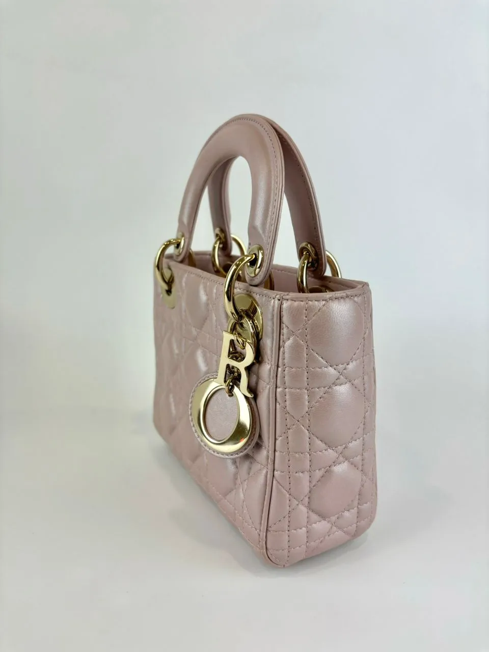 Mini Lady Dior Lotus Pearlescent Cannage Lambskin LGHW