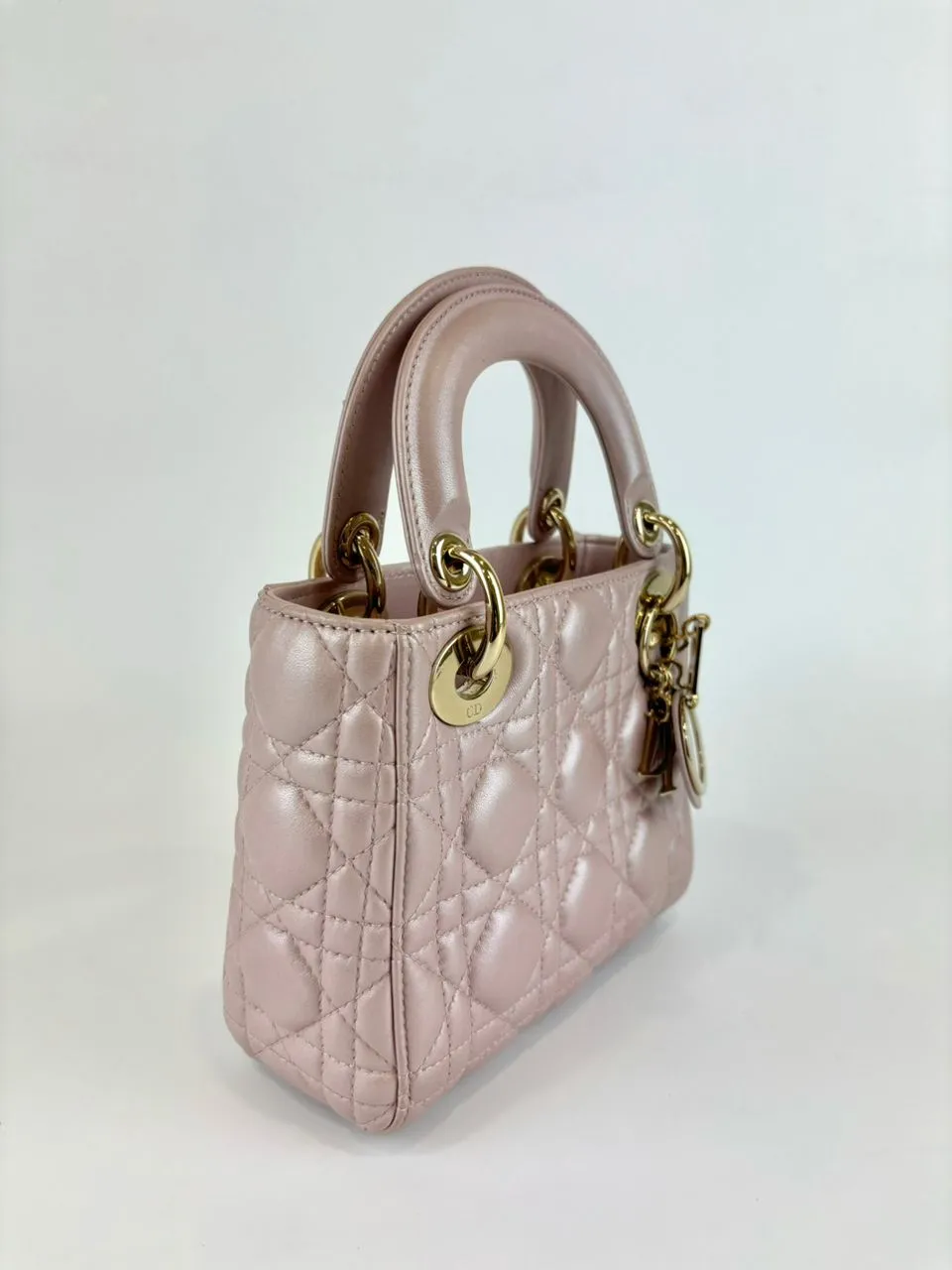 Mini Lady Dior Lotus Pearlescent Cannage Lambskin LGHW