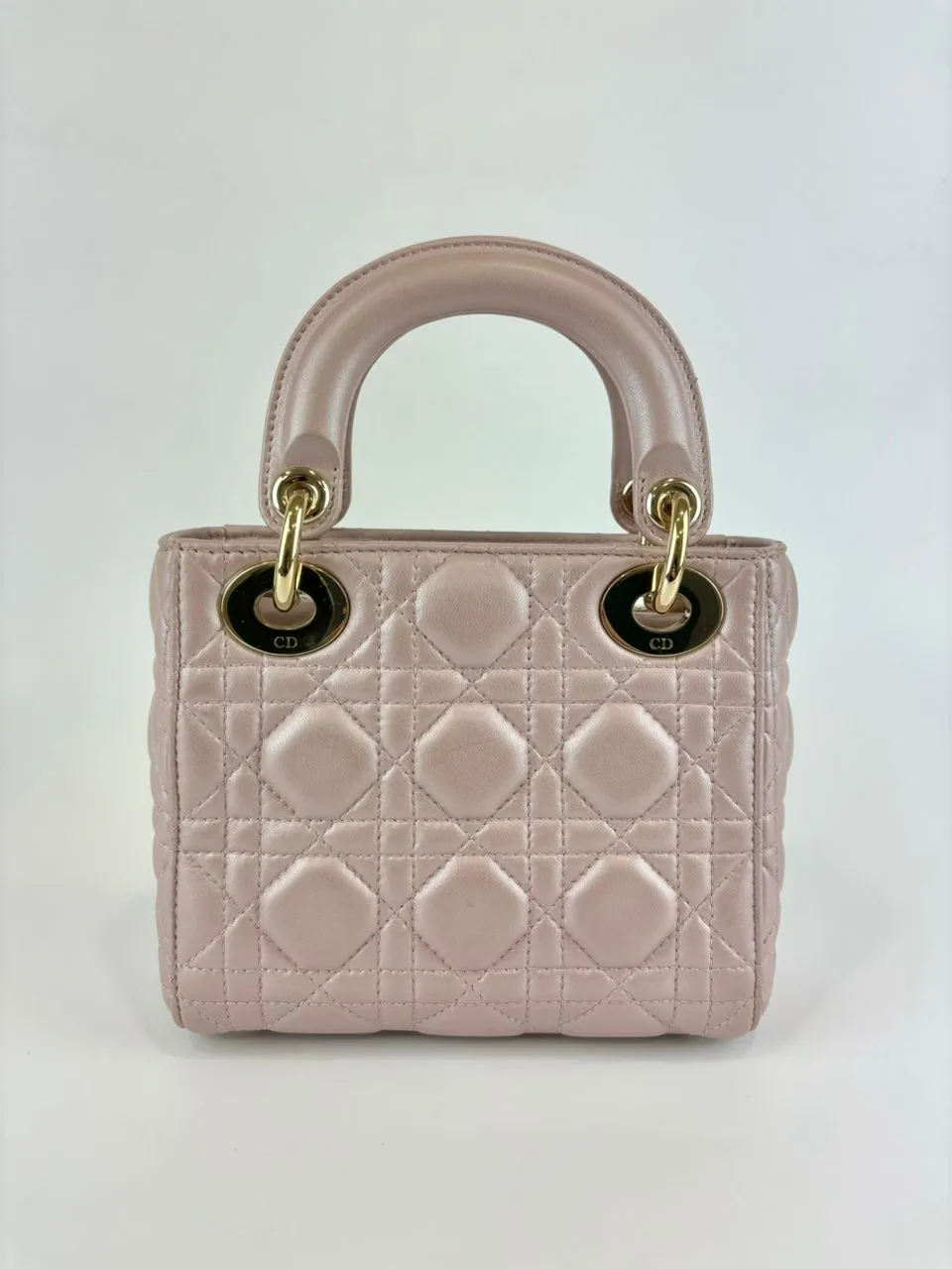 Mini Lady Dior Lotus Pearlescent Cannage Lambskin LGHW