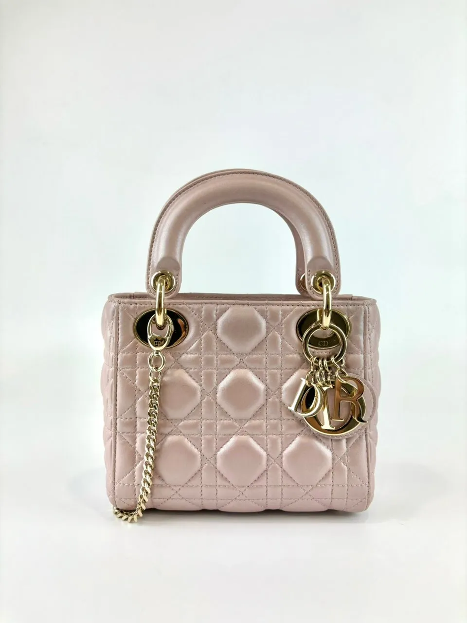 Mini Lady Dior Lotus Pearlescent Cannage Lambskin LGHW