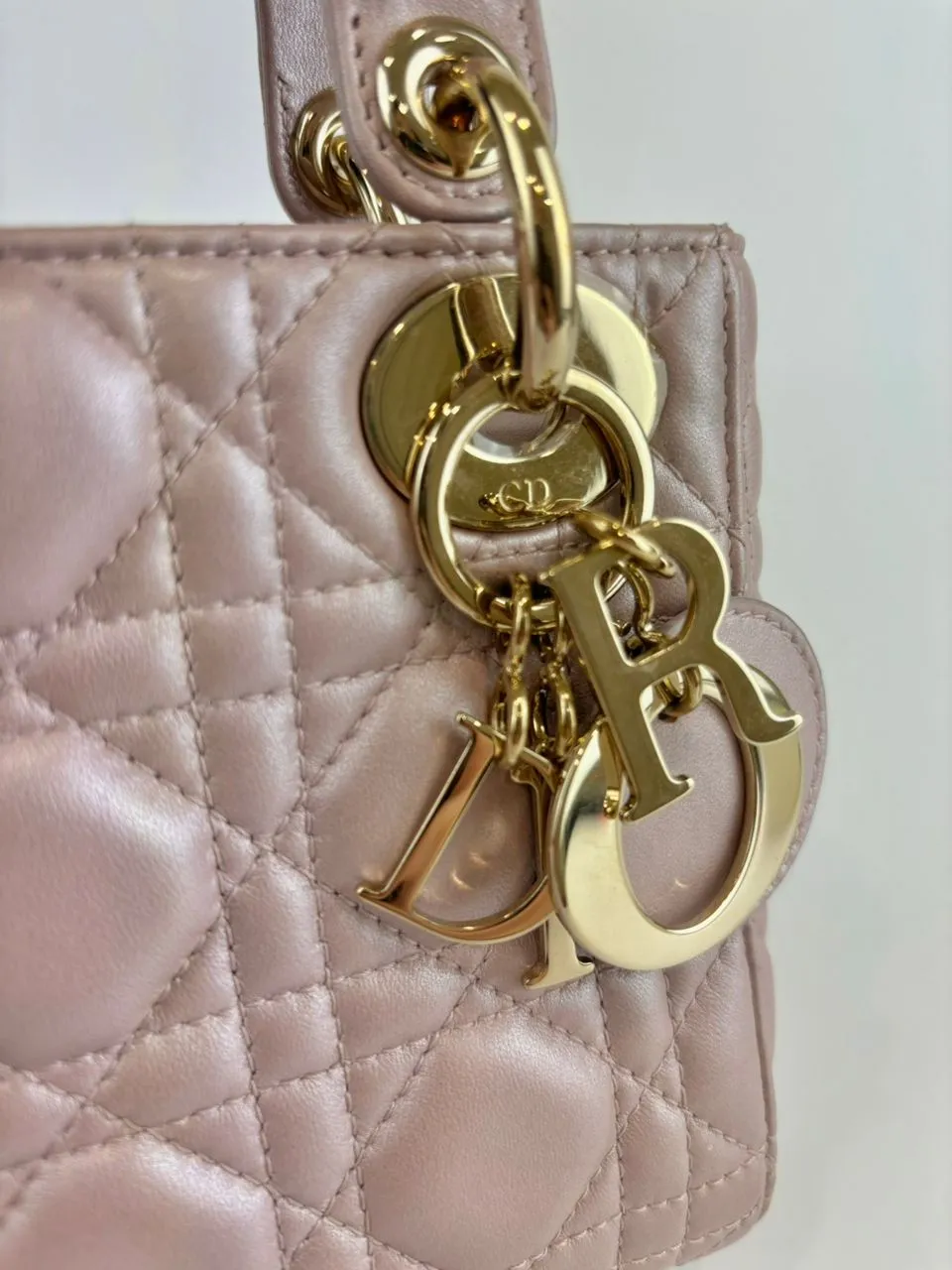 Mini Lady Dior Lotus Pearlescent Cannage Lambskin LGHW