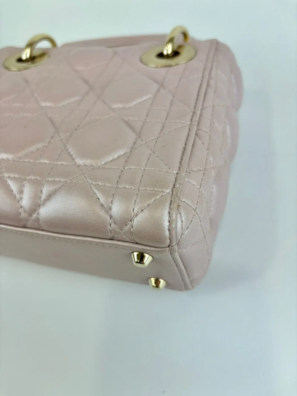 Mini Lady Dior Lotus Pearlescent Cannage Lambskin LGHW