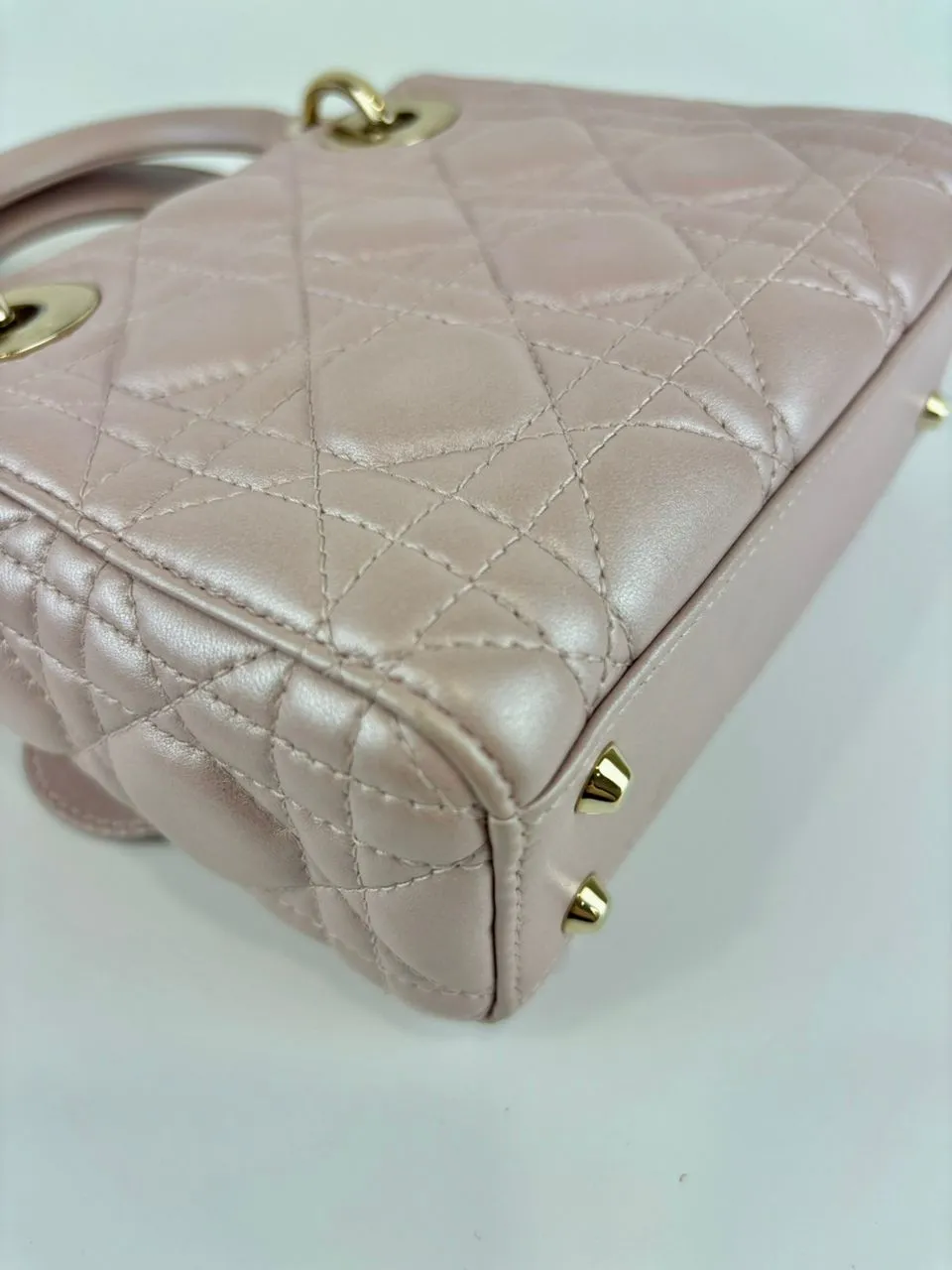 Mini Lady Dior Lotus Pearlescent Cannage Lambskin LGHW