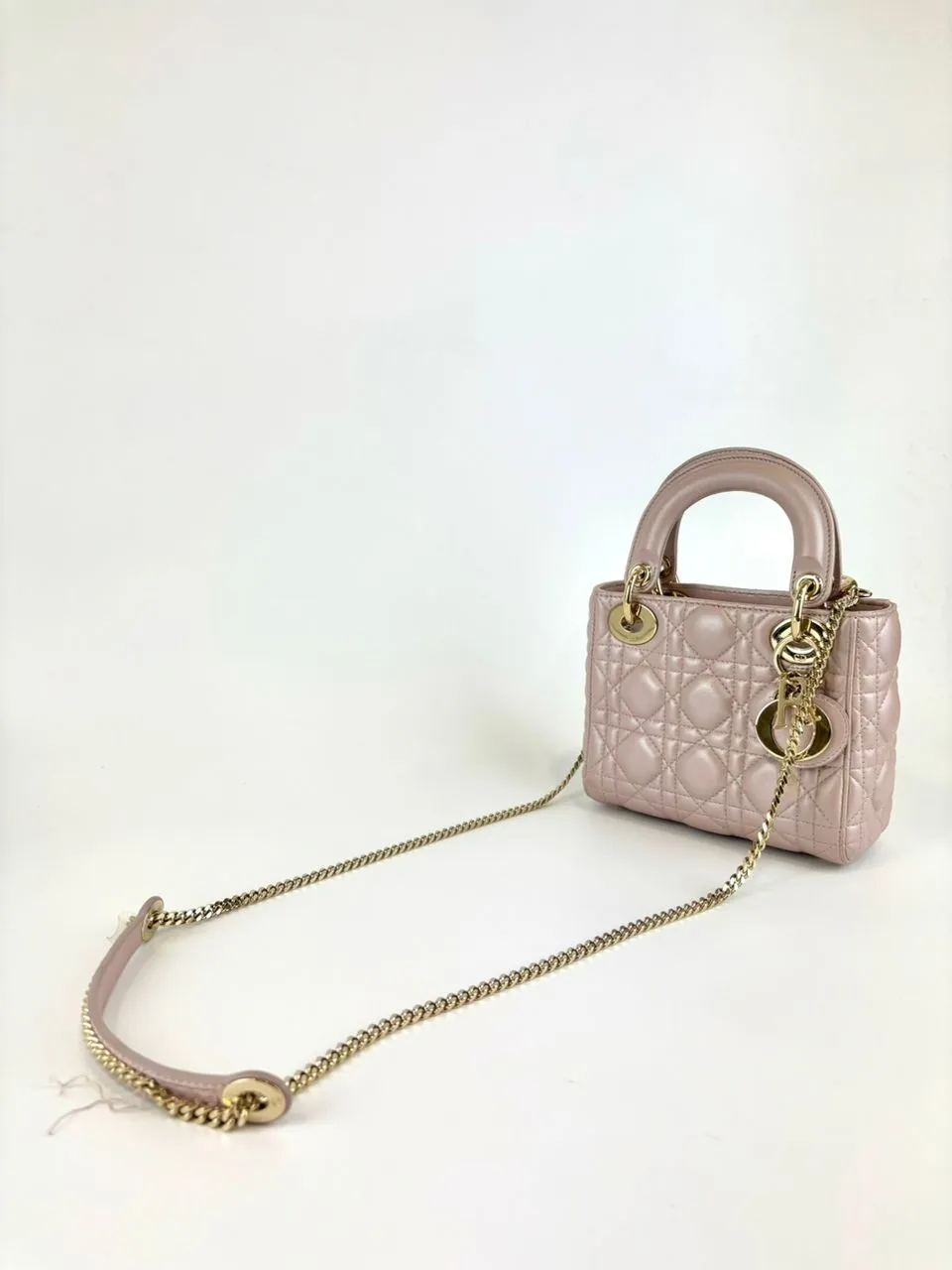 Mini Lady Dior Lotus Pearlescent Cannage Lambskin LGHW