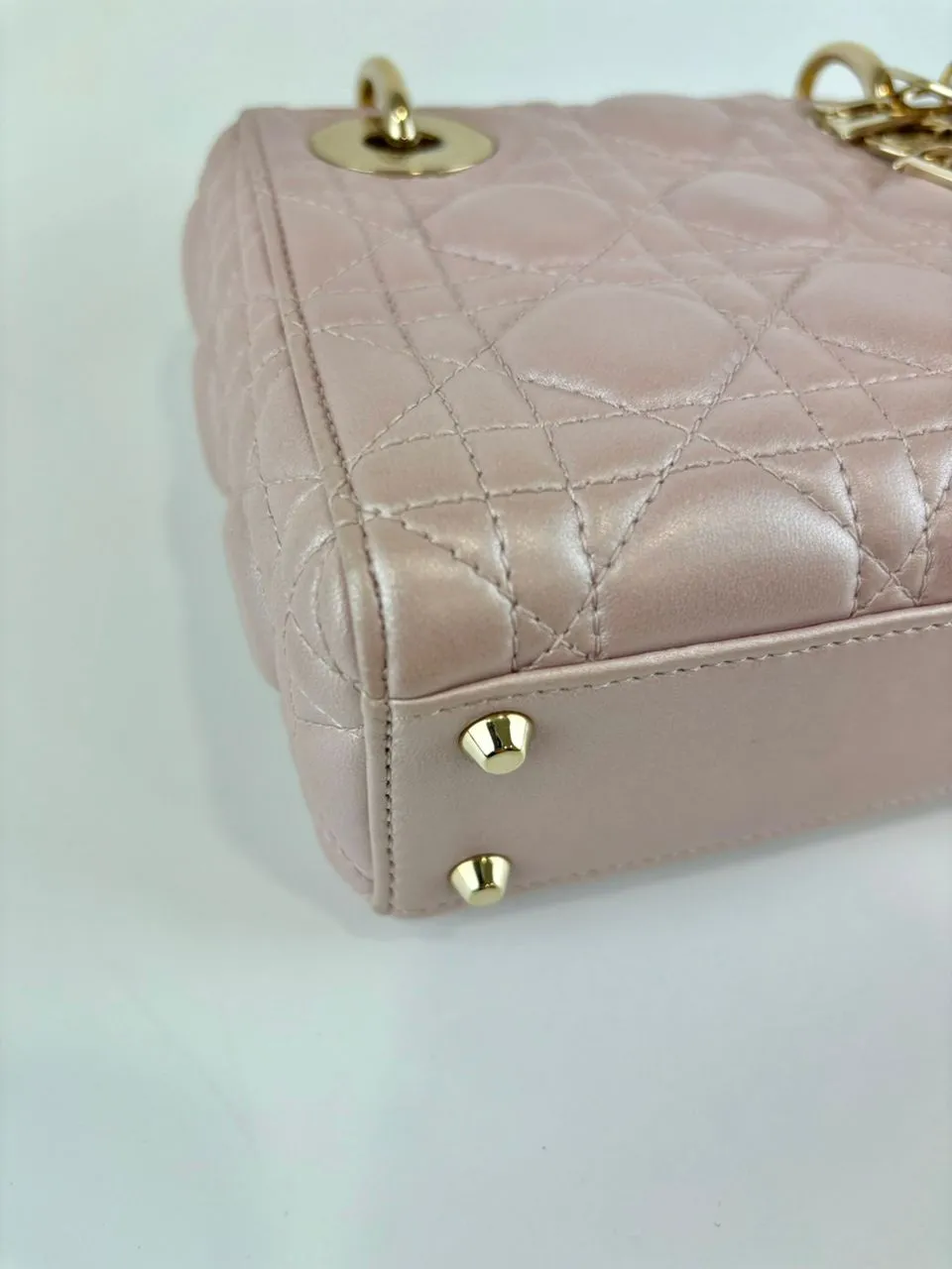 Mini Lady Dior Lotus Pearlescent Cannage Lambskin LGHW