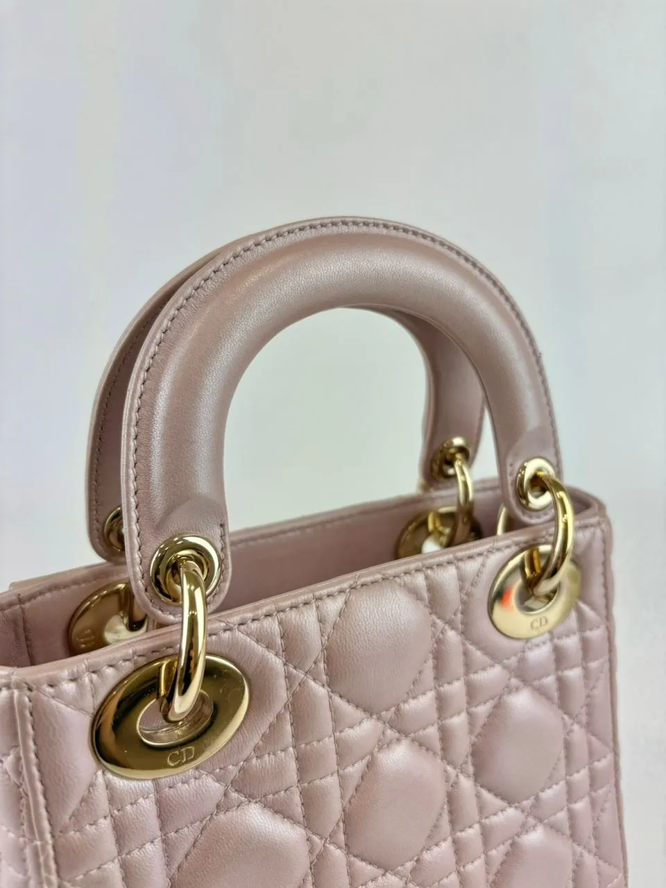 Mini Lady Dior Lotus Pearlescent Cannage Lambskin LGHW