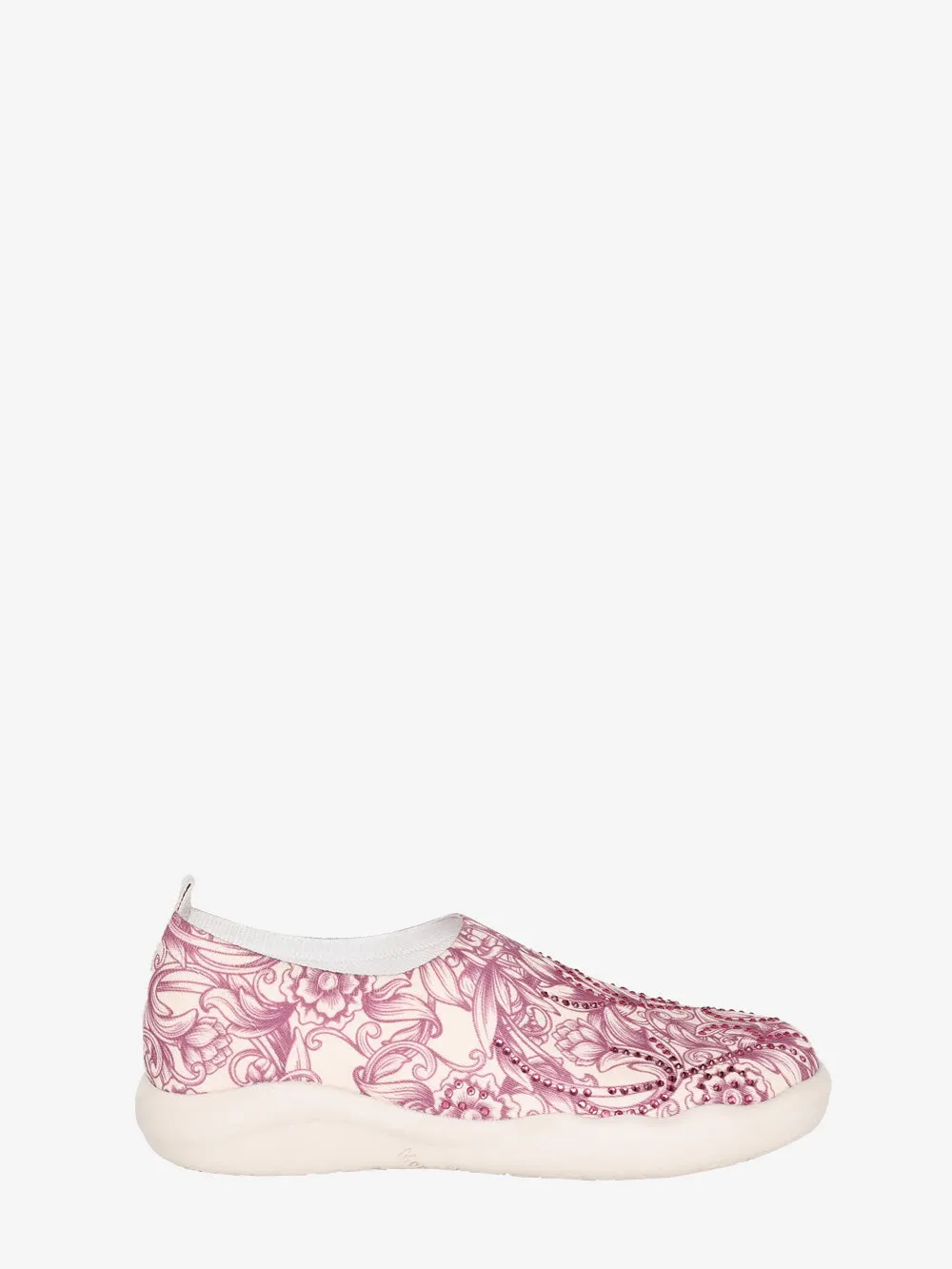 Montana West Rhinestones Floral Slip On Sneaker