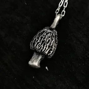 Morel mushroom necklace