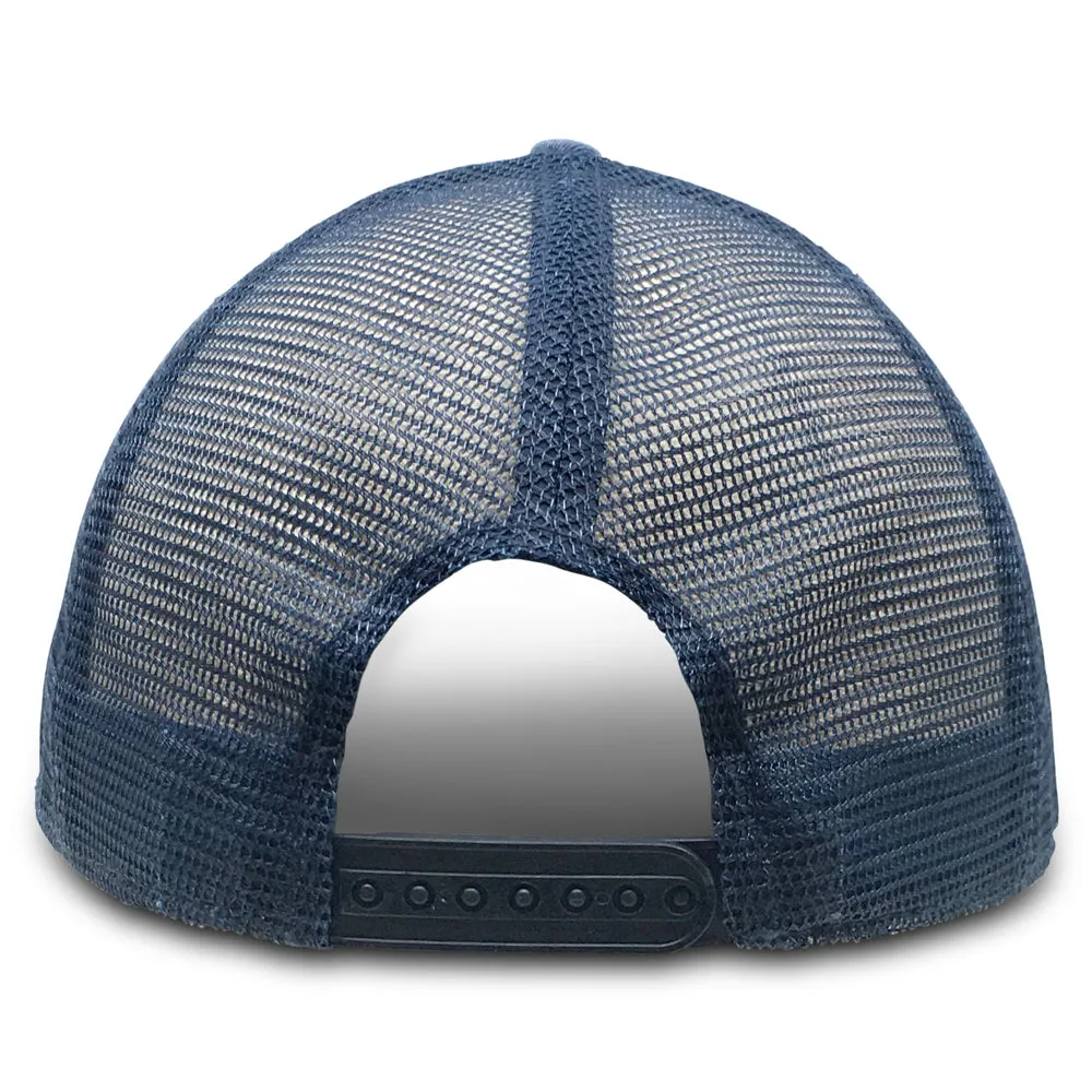 Navy Blue with Mesh Weathered - Unstructured Baseball Cap