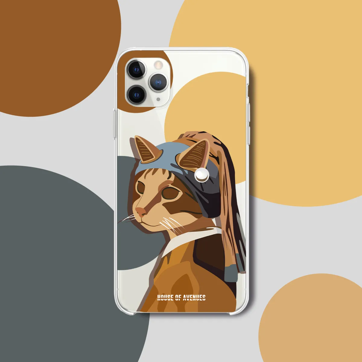 Original Design Phone Case - Cat with a Pearl Earring - Style A