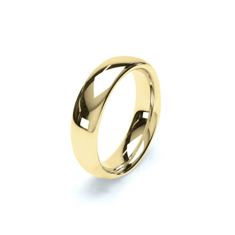 - Oval Profile Wedding Ring 18k Yellow Gold