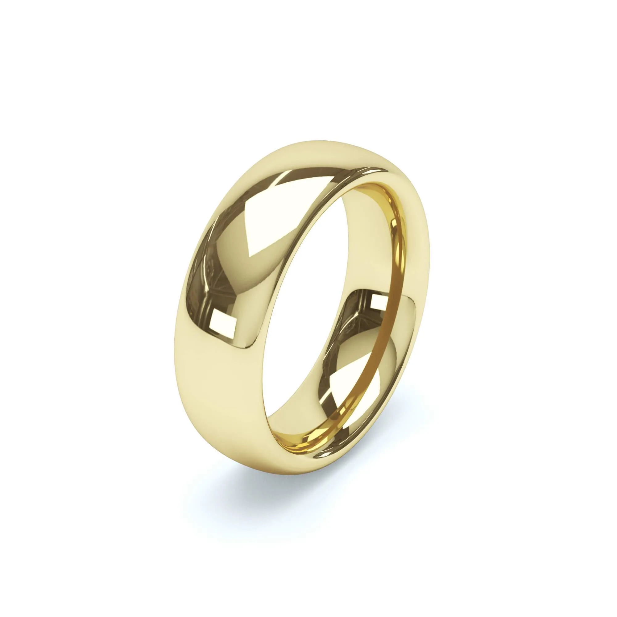 - Oval Profile Wedding Ring 18k Yellow Gold