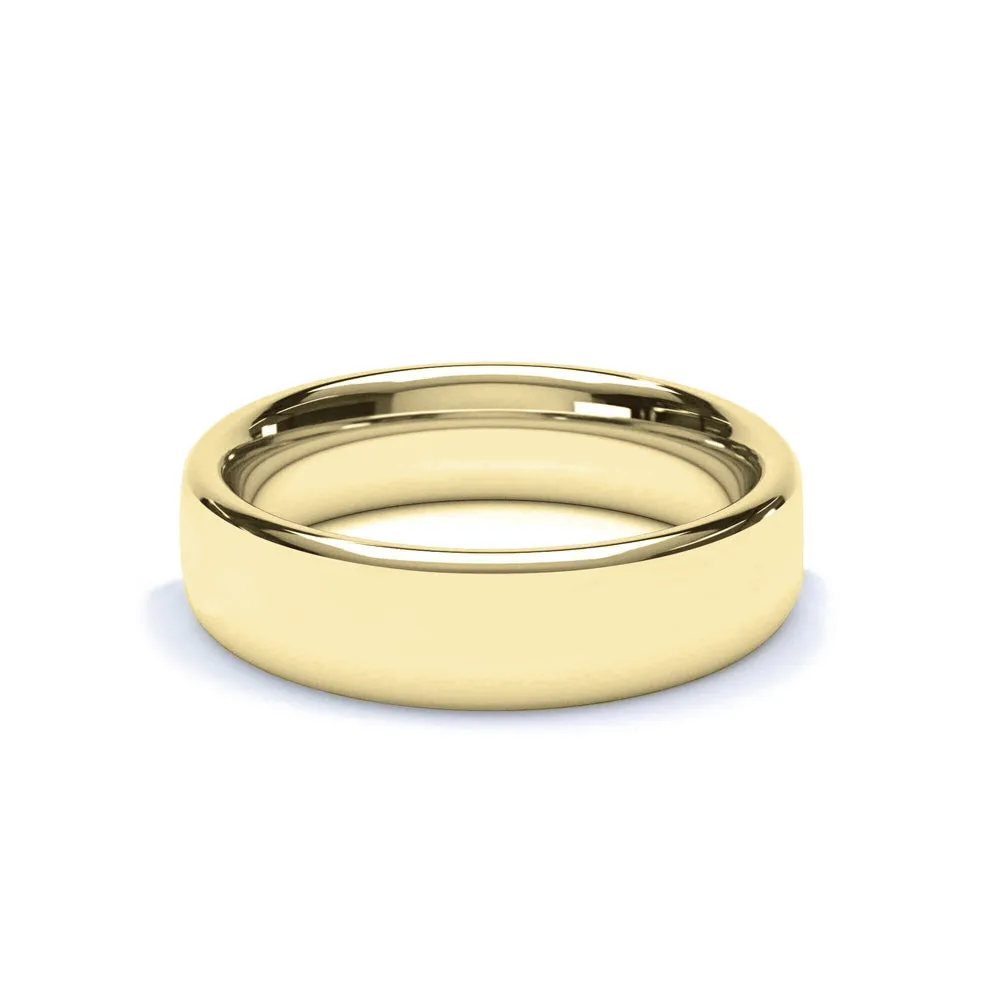 - Oval Profile Wedding Ring 18k Yellow Gold