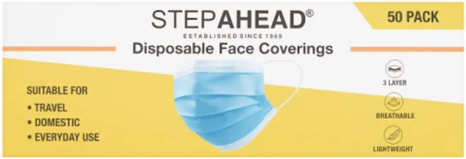 Pack of 50 x Step Ahead Disposable Face Mask