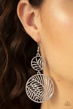 Paparazzi Accessories - Palm Oasis #L96 - Silver Earrings