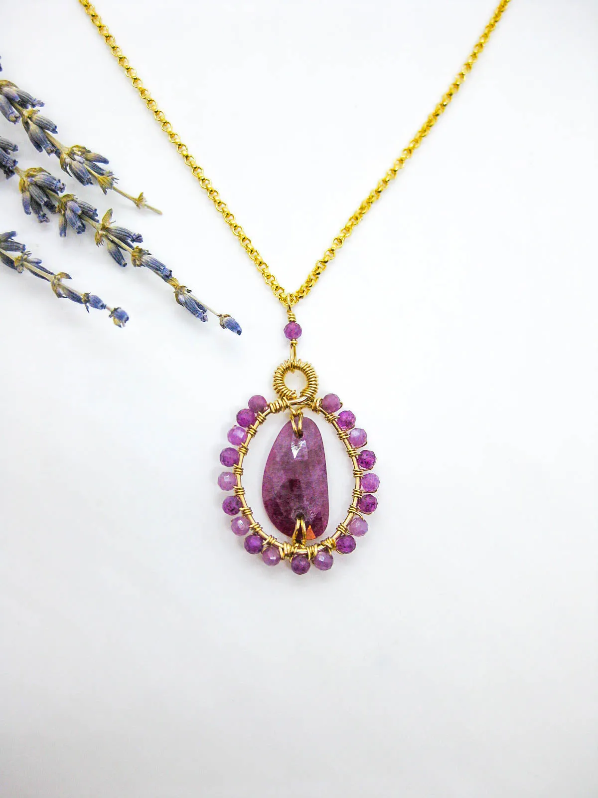 Peony: Ruby Necklace - n607oak