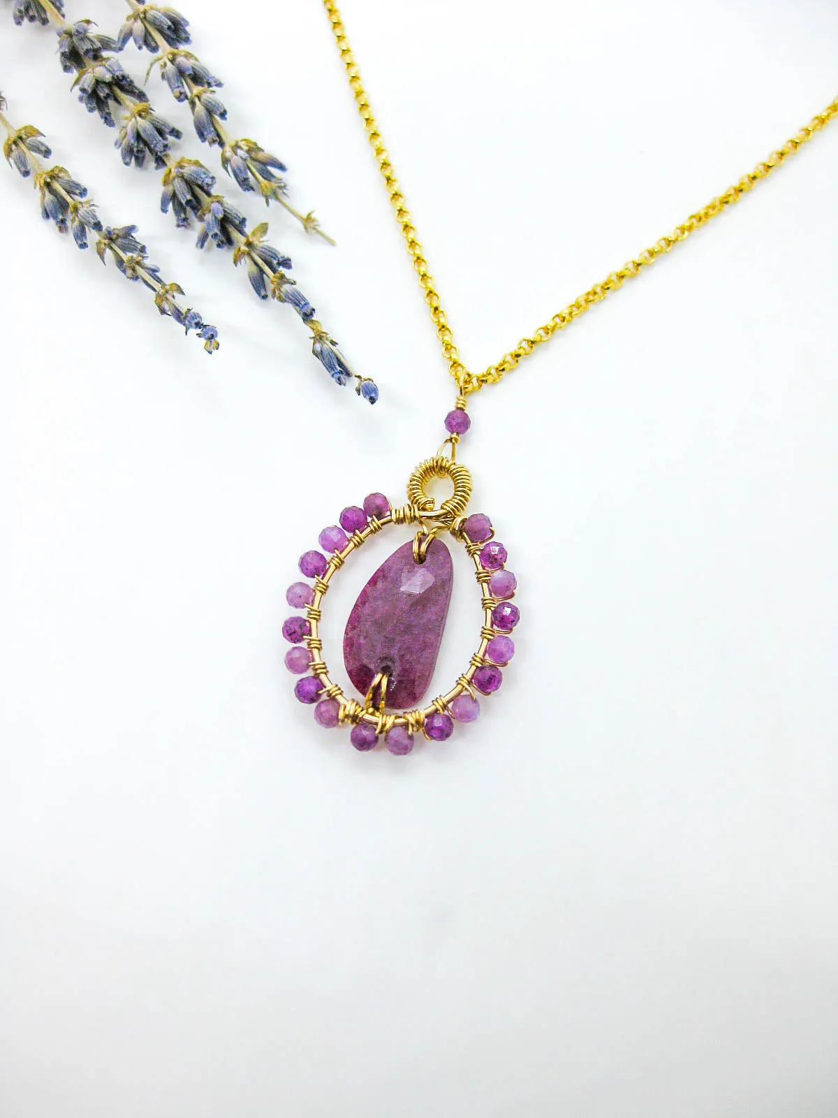 Peony: Ruby Necklace - n607oak