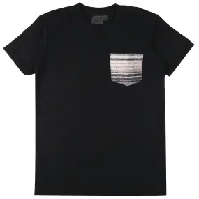 Pocket Tee - Black   Heavyweight Stripe Grey