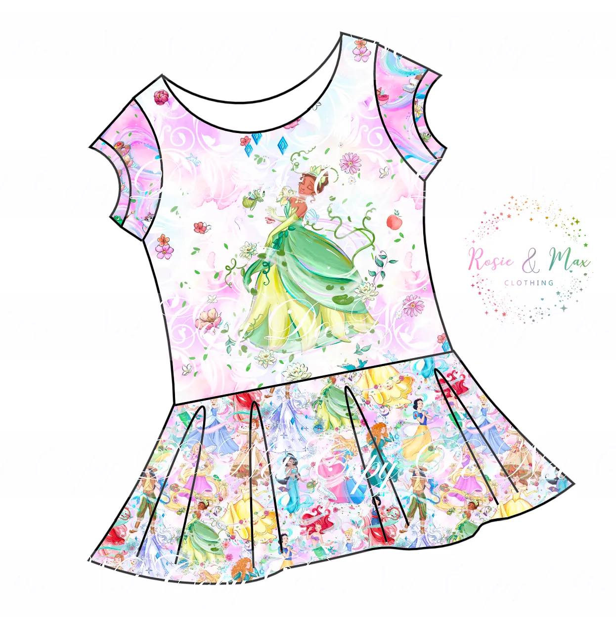 PREORDER - Whimsical Princesses - Isla Tunic w/PANEL - Frog Princess