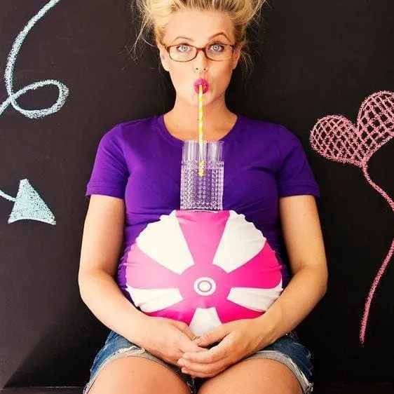 Purple Beach Ball Maternity T-Shirt