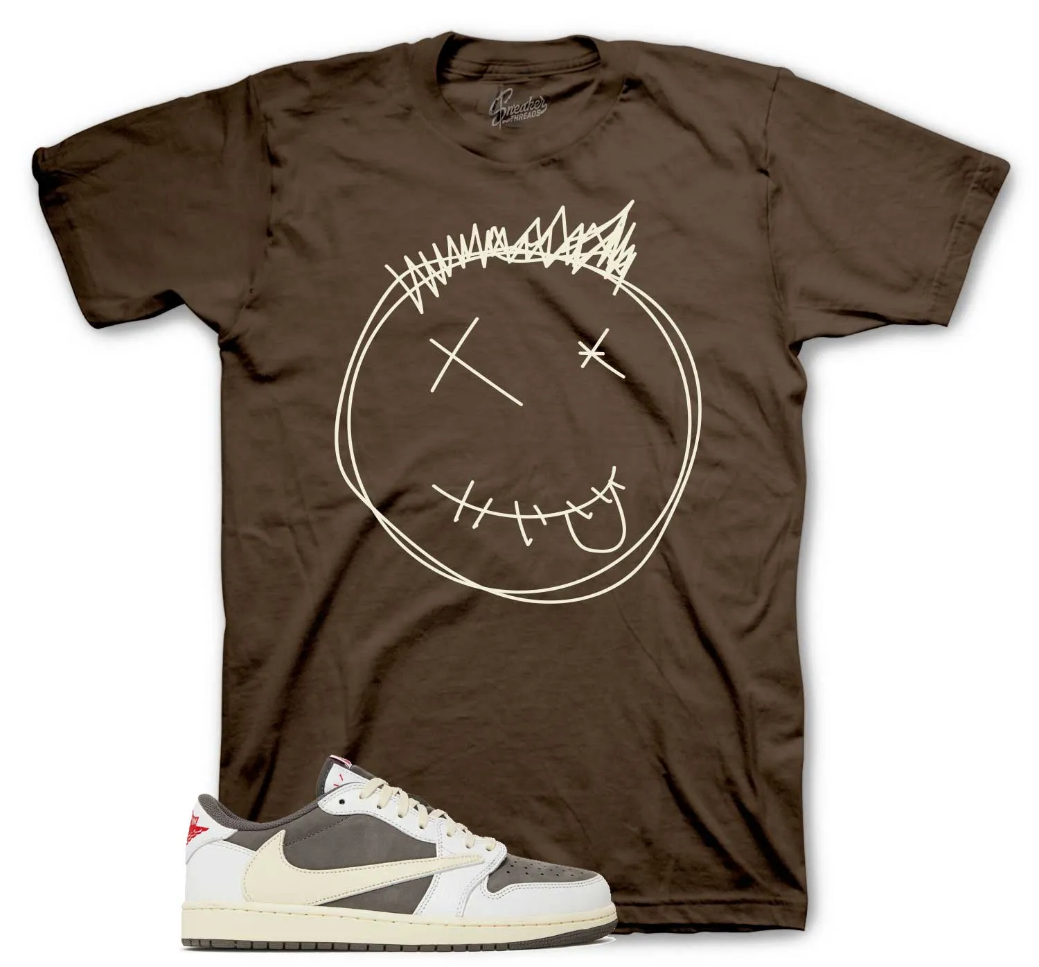 Retro 1 Reverse Mocha Shirt - Smiley - Brown