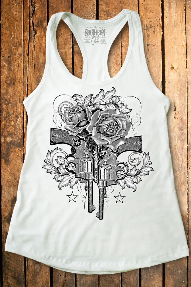 Roses & Guns Racerback Tank Top