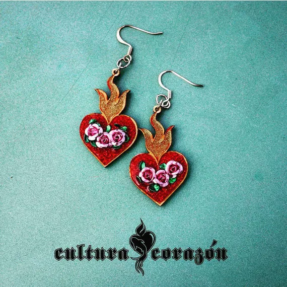 Sacred Heart Earrings 1.5