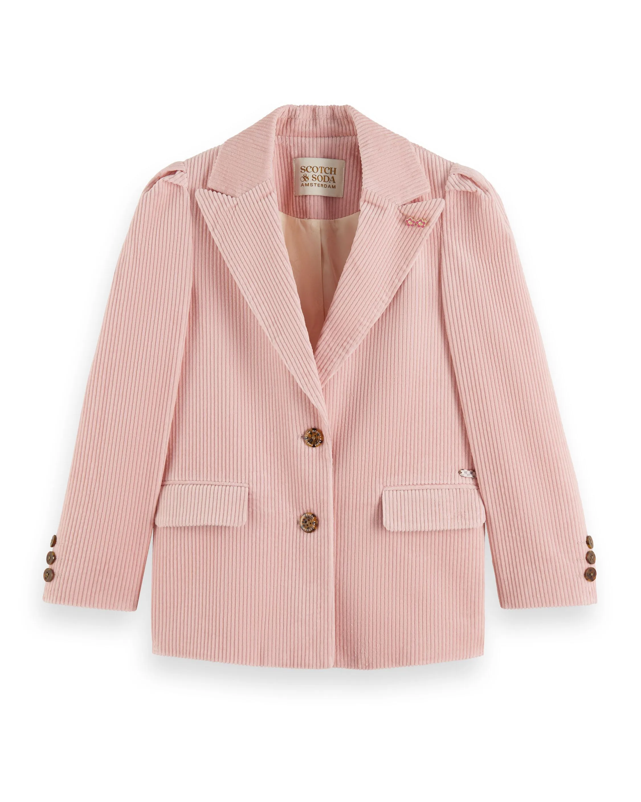 SCOTCH AND SODA FW23 Corduroy Blazer in Dusty Pink