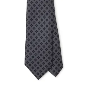 Silk Foulard Diamond Print Self-tip Tie