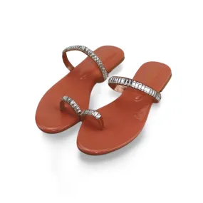 Sparkly Open Toe Sandals with Rhinestone Embellishments