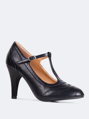 Strap Round Toe Retro Oxford Pumps