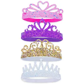 Stretch Glitter Princess Tiara Headbands - 4 Pack