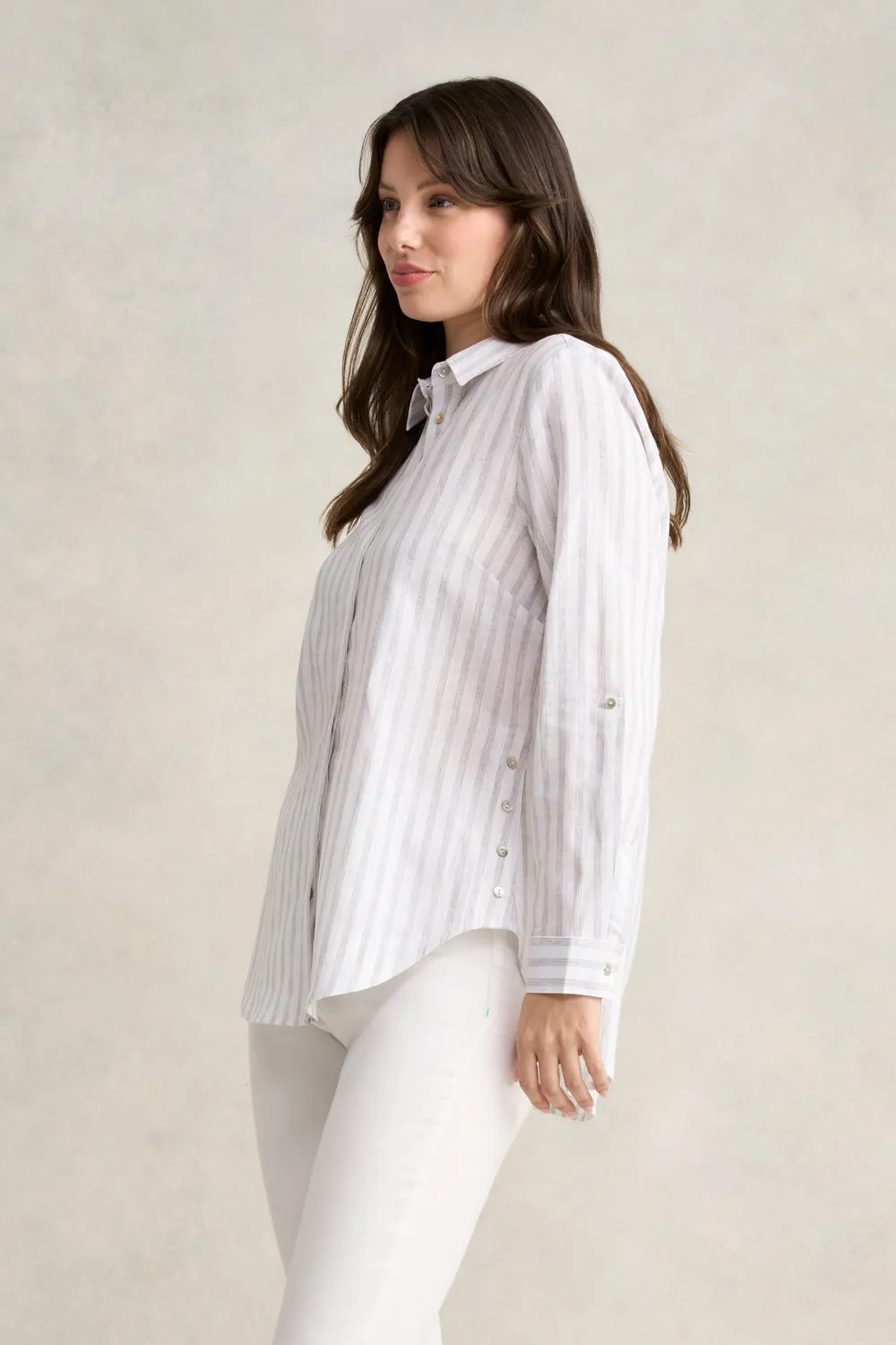 Stripe Side Button Shirt