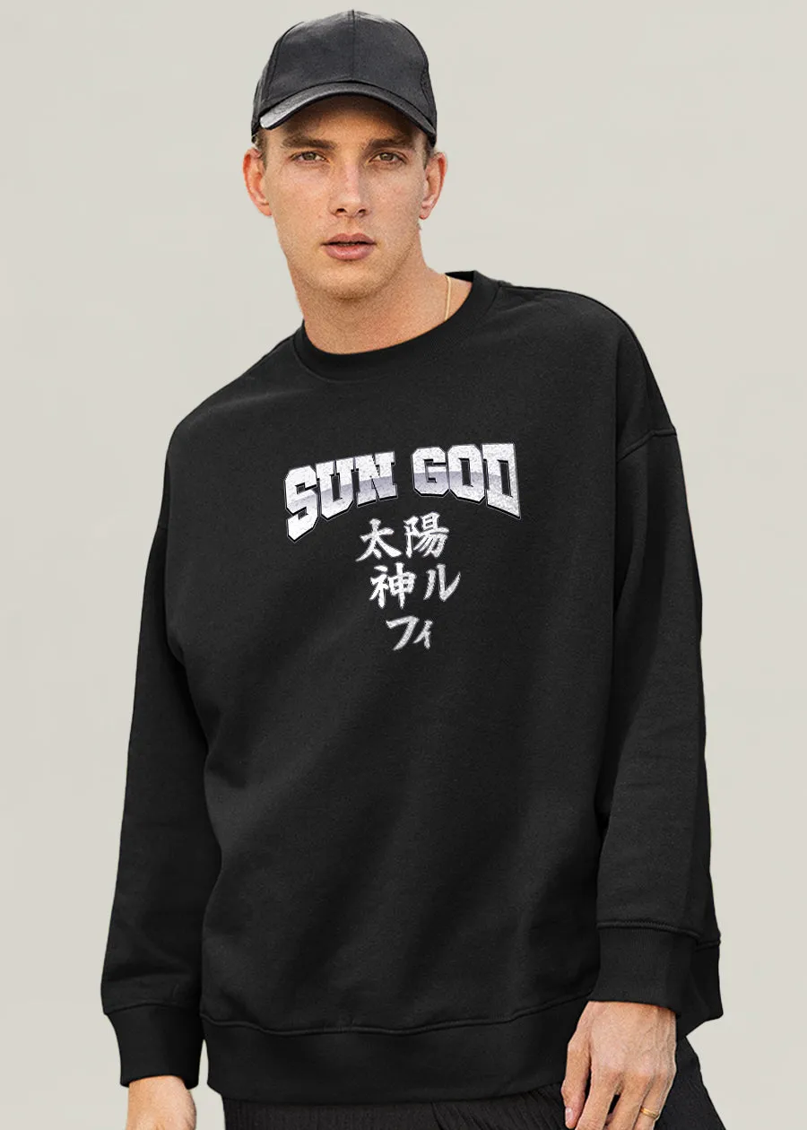 Sun God Men Drop Shoulder Premium Terry Sweatshirt