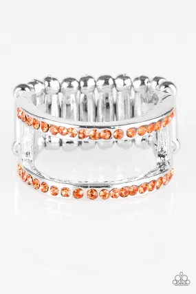 Surrender The Sparkle - Orange Paparazzi Ring