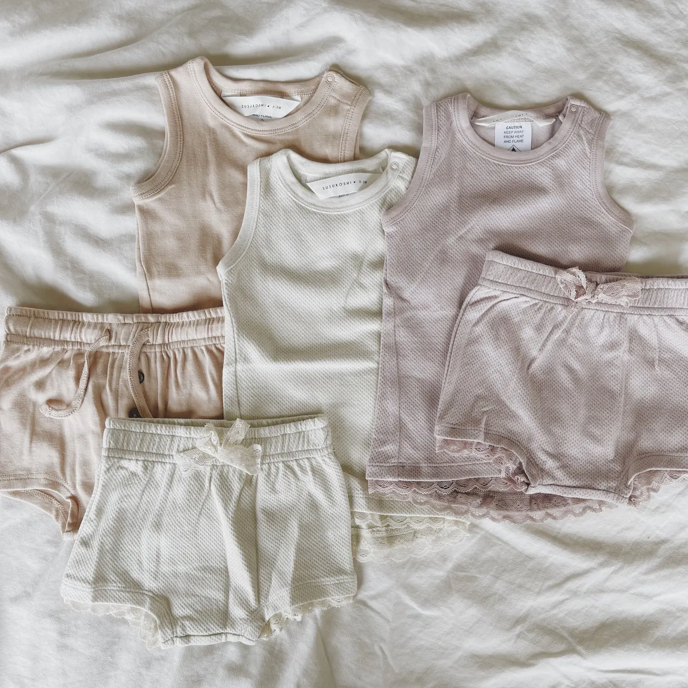 Susukoshi Organic PJ Singlet Shorties Set | Husk