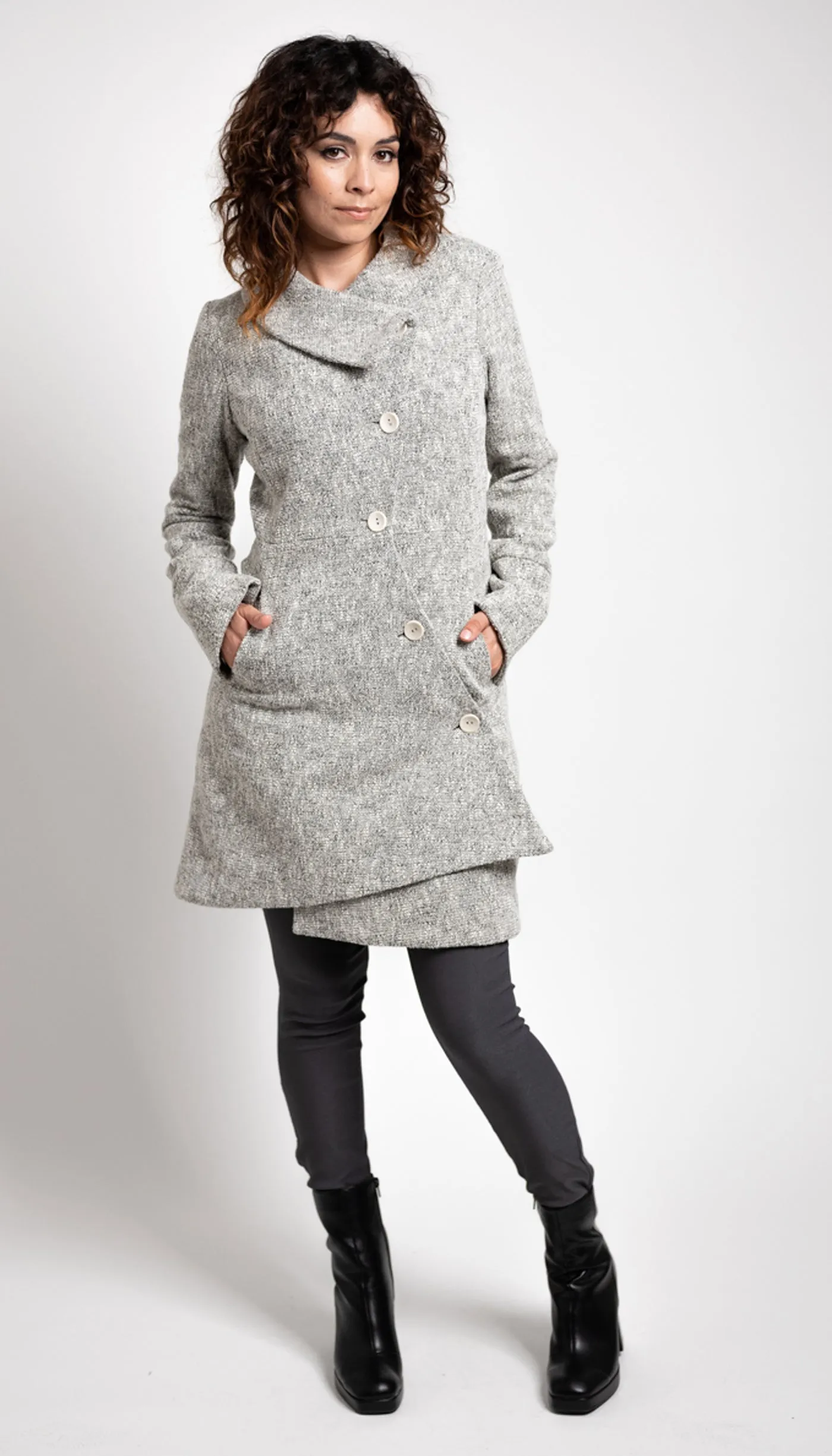 Swerve Coat/ Cloud/ Cotton/ Wool Novelty Texture