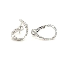 Swirled Hoop Earrings with 0.45ctw of Diamonds in 18K White Gold