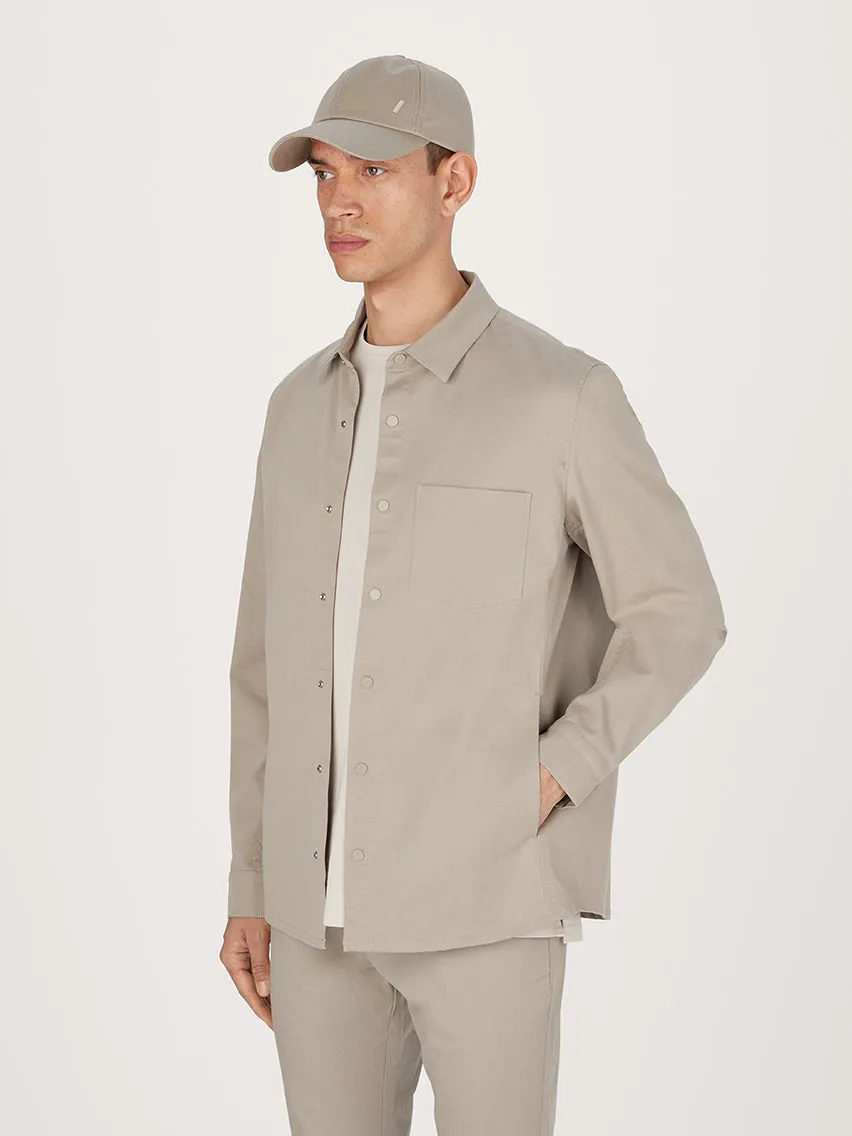 The 24 Overshirt || Dark Beige | Stretch Cotton