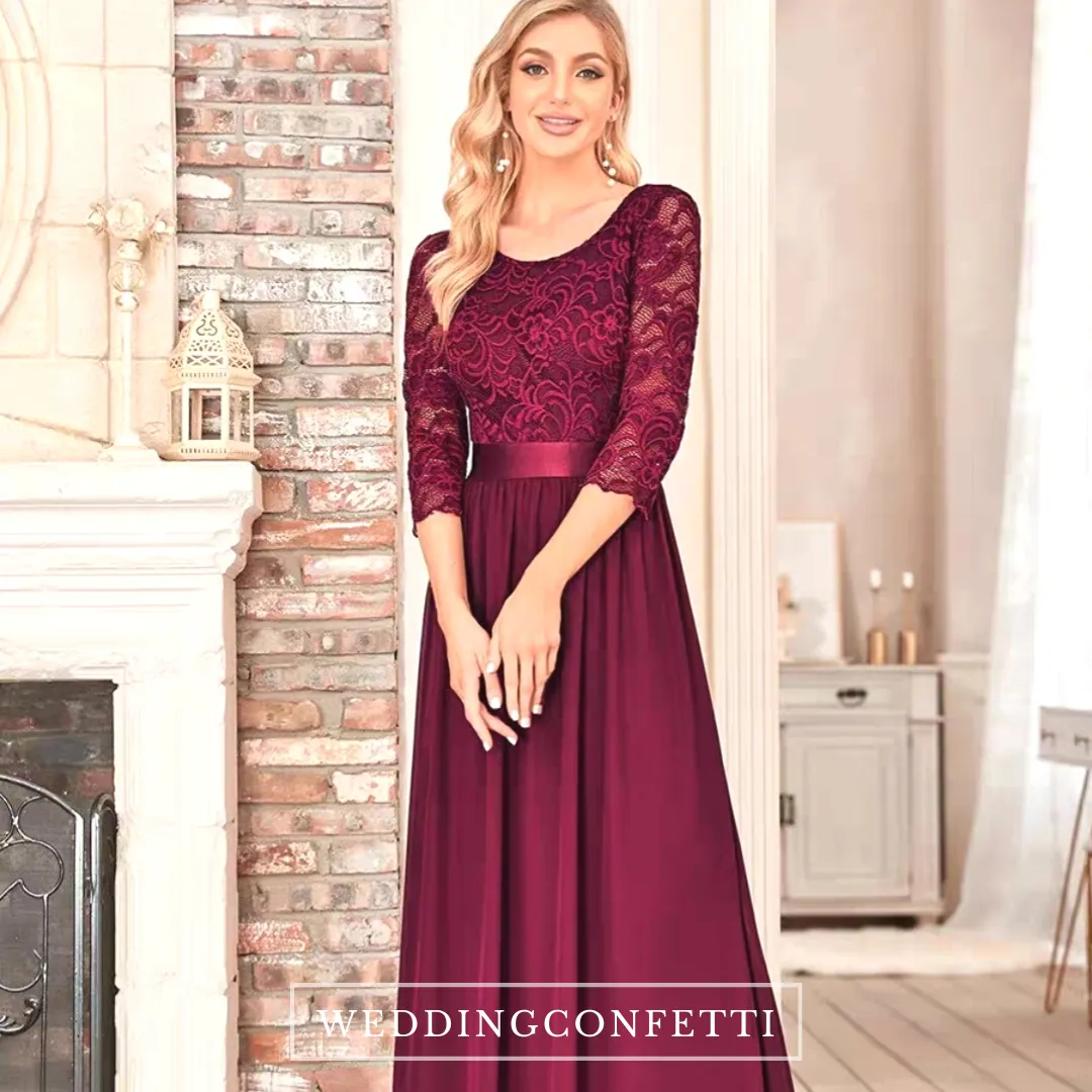 The Hyacinth Illusion Sleeves Gown (Available in 11 Colours)