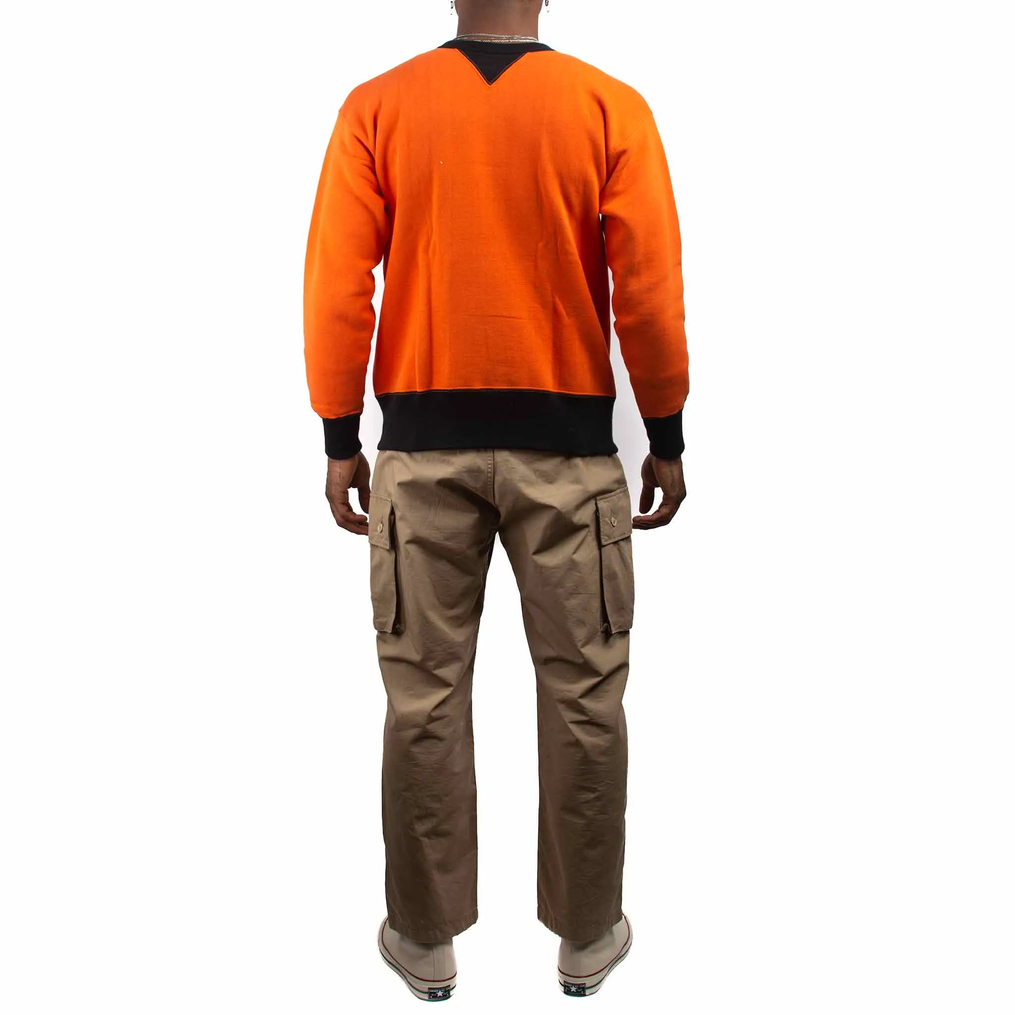 The Real McCoy's MC19112 Two-Tone Crewneck Sweatshirt Orange/Black