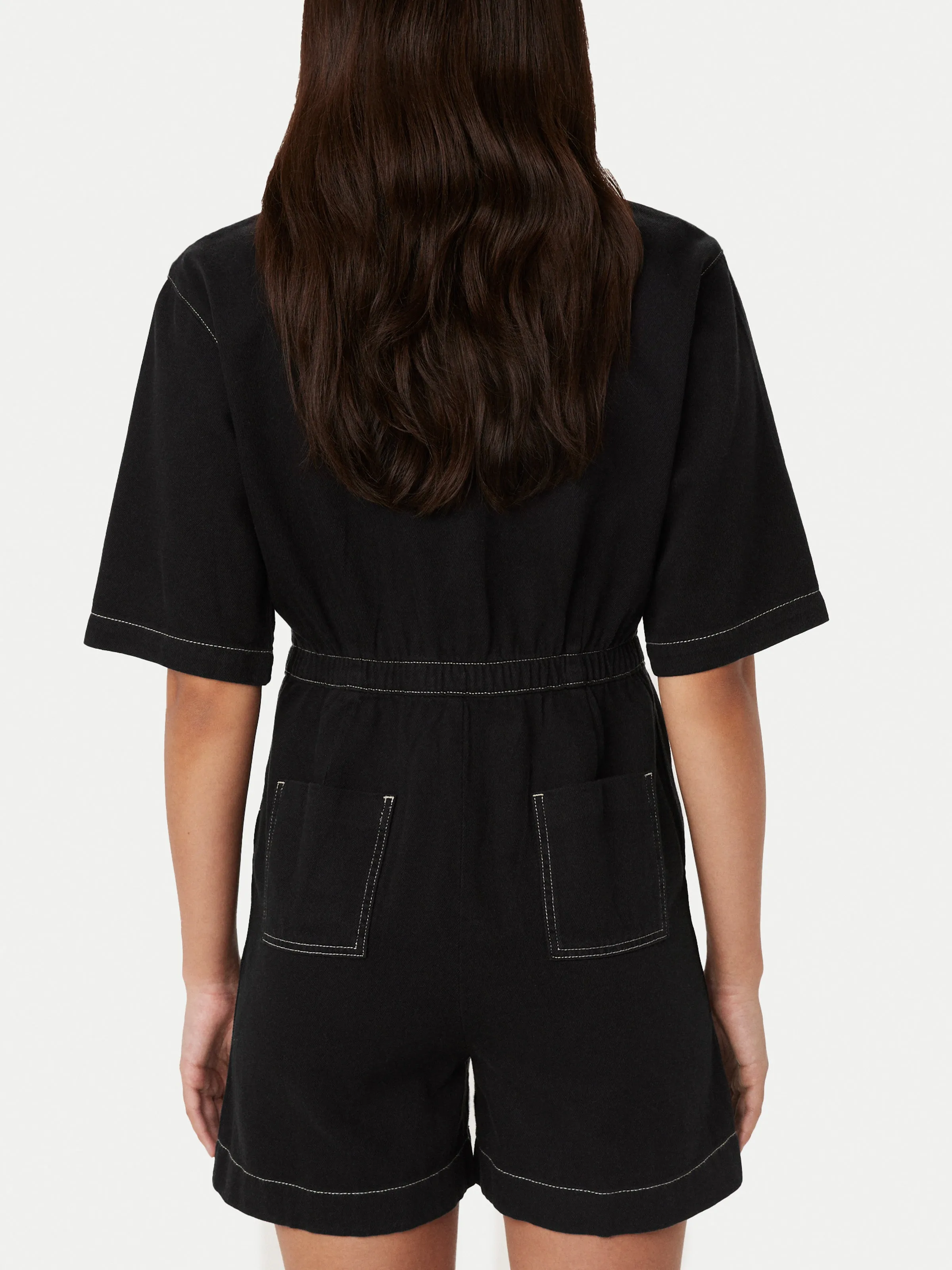 The Utility Romper in Black