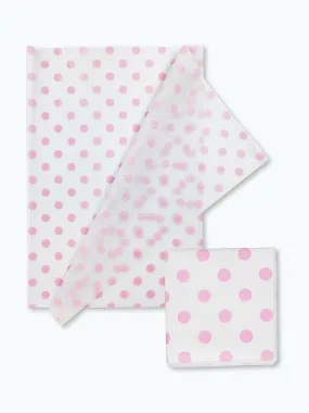 Tissue Wrapping Paper with Pink Polka Dots for Eco-friendly Packaging.